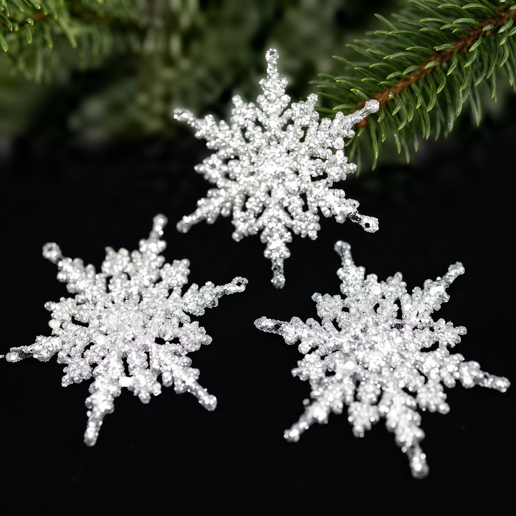 Christmas 3D Snowflake Ornaments – White Snowflake Tree Hanging Decorations