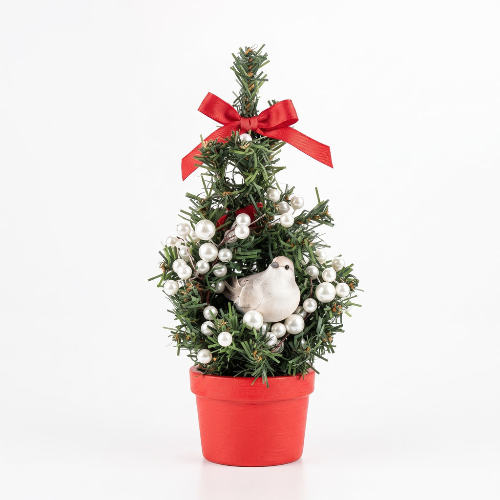 Mini Christmas Tree with LED Lights – PVC Desktop Christmas Decoration