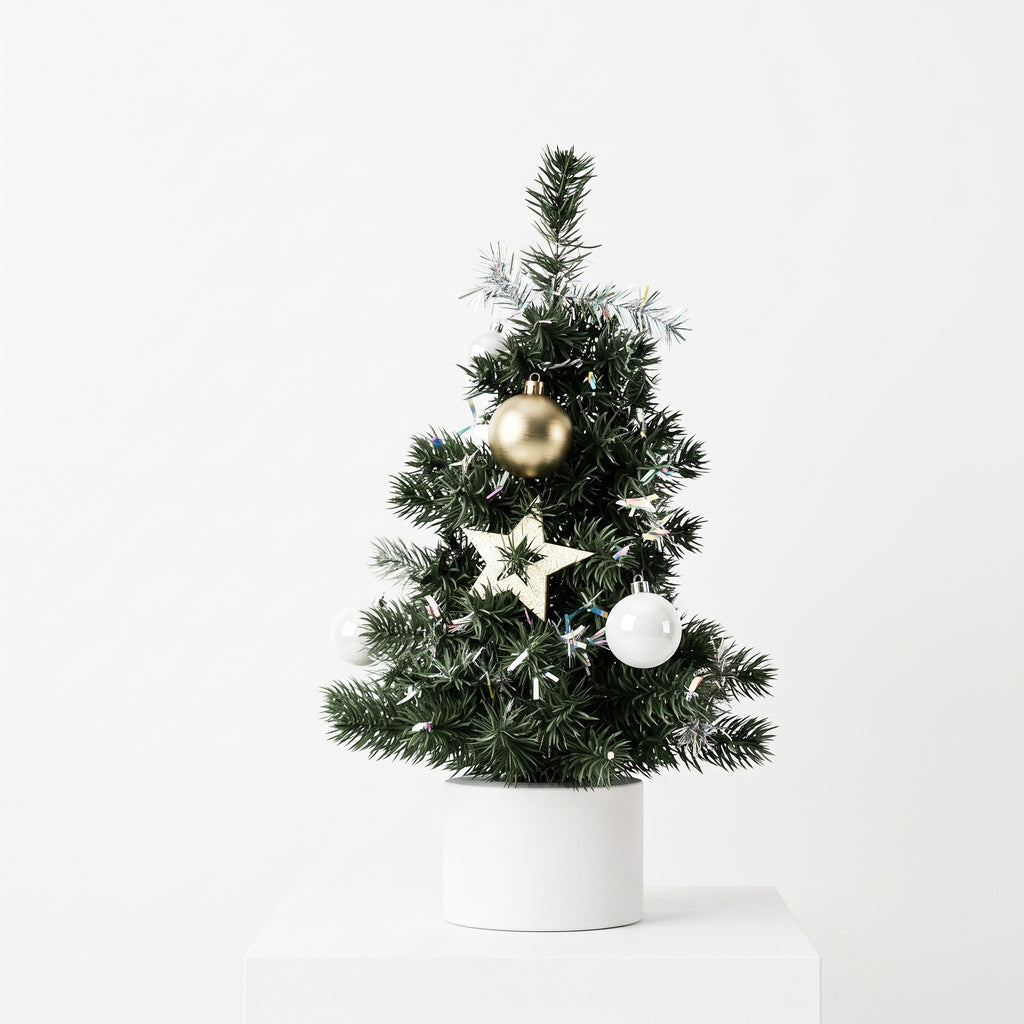 Mini Christmas Tree with LED Lights – PVC Desktop Christmas Decoration