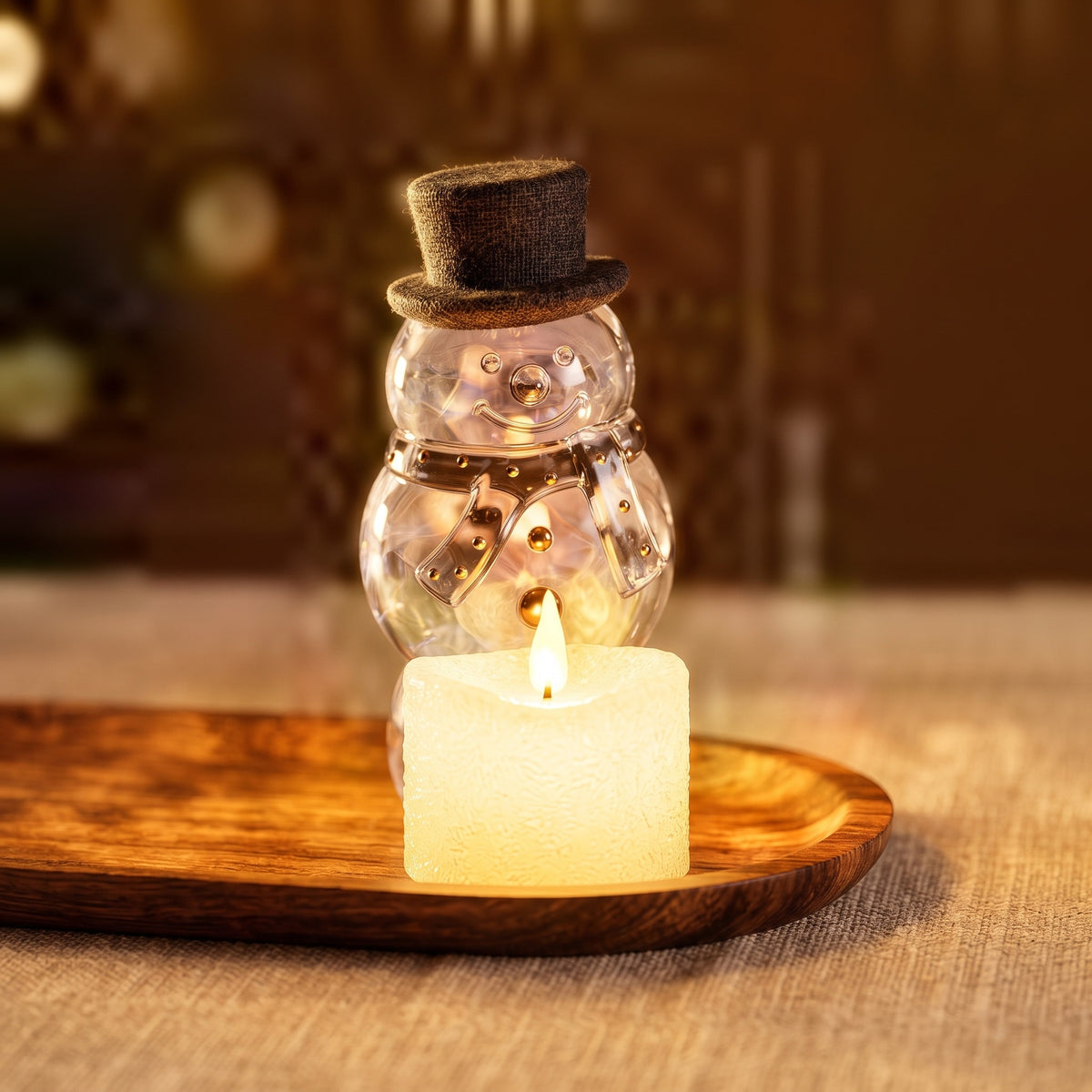 LED Christmas Electronic Candle Lights – Santa Claus, Snowman & Christmas Tree Decorations