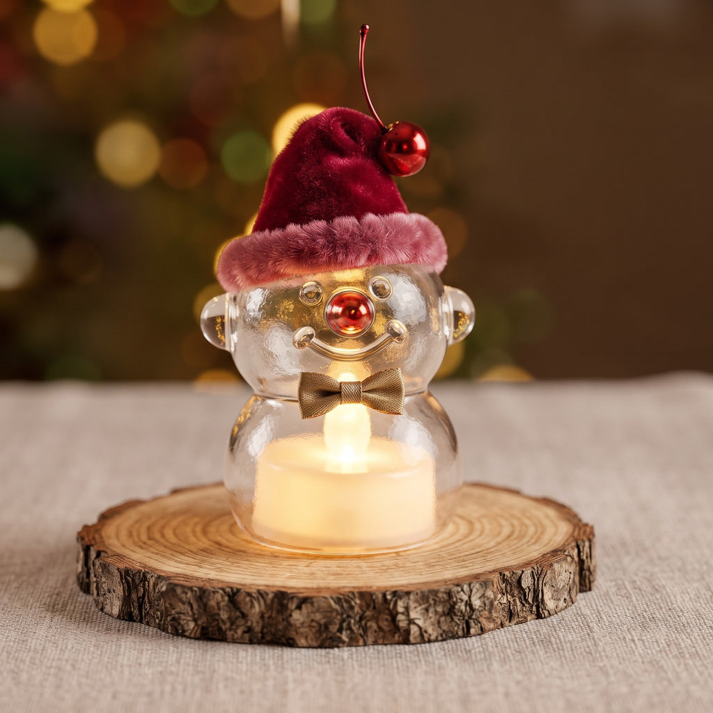LED Christmas Electronic Candle Lights – Santa Claus, Snowman & Christmas Tree Decorations