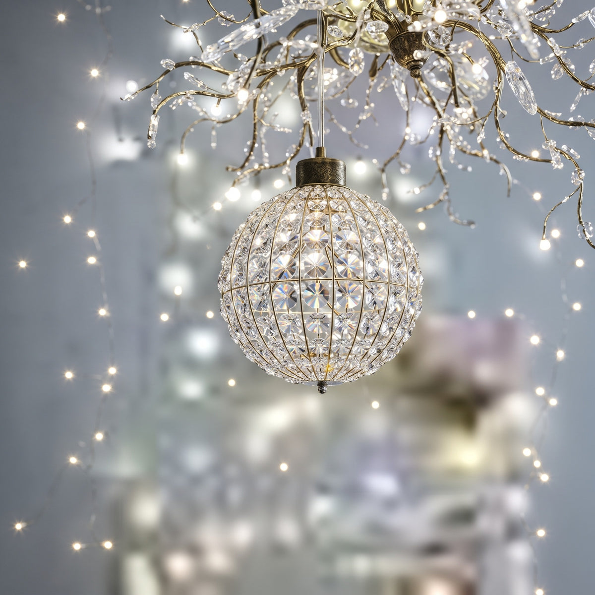Set of 6 Glass Christmas Ball Ornaments – White Glitter Hanging Tree Decorations
