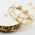 Golden Deer Embossed Ribbon – Christmas Gift Wrapping Ribbon for Holiday Crafts & Decorations
