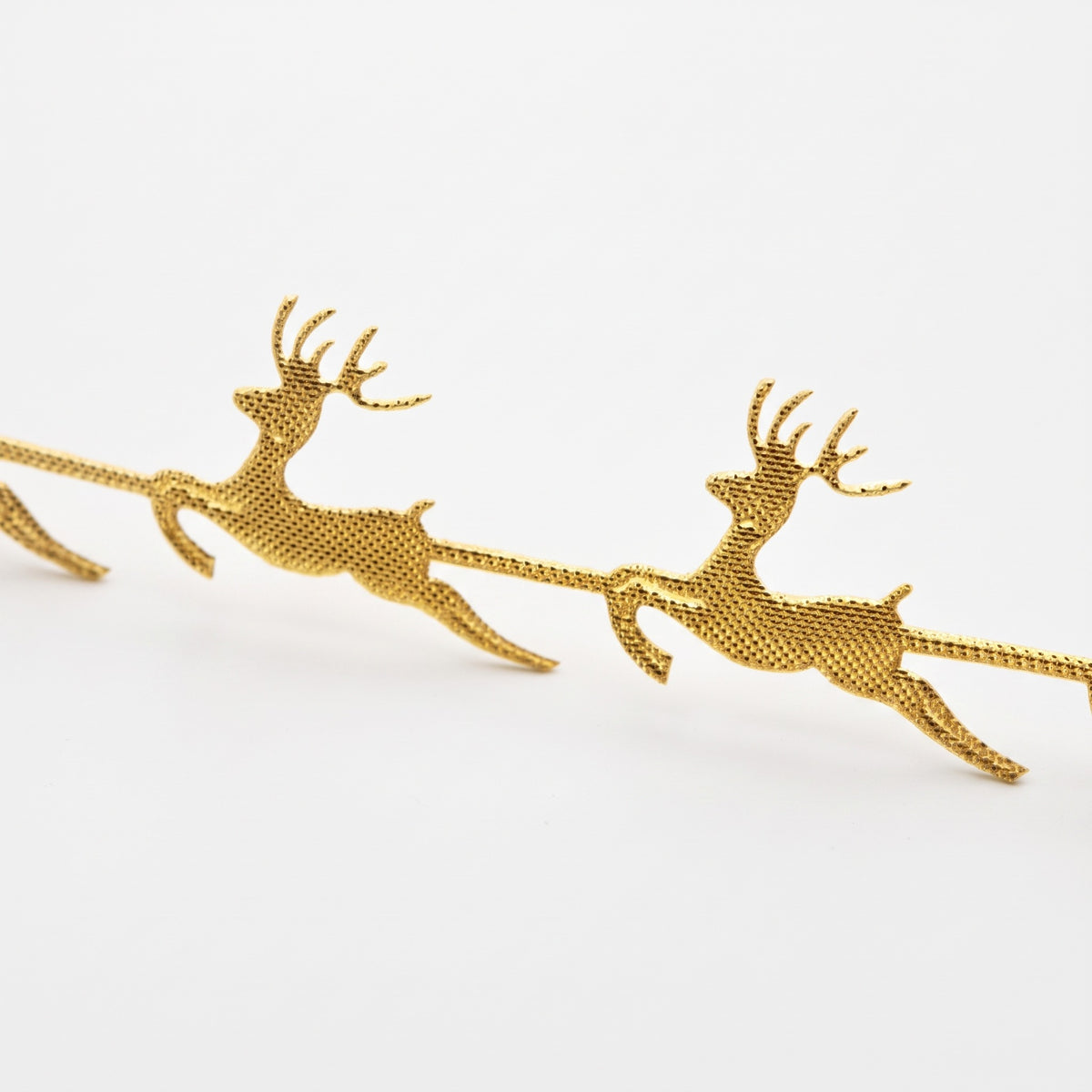 Golden Deer Embossed Ribbon – Christmas Gift Wrapping Ribbon for Holiday Crafts & Decorations